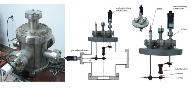 Komora UHV i system mocowania układu fotokatoda- kubek Faraday’a
